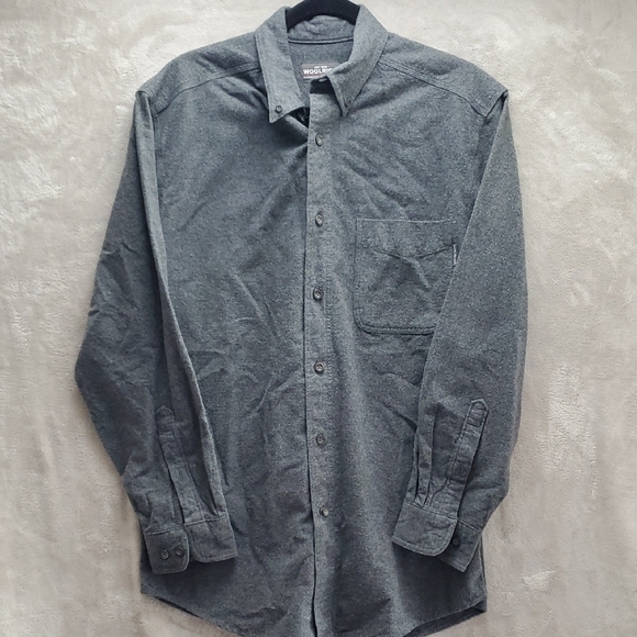 WOOLRICHMEDIUM MENS LONG SLEEVE CASUAL SHIRT BUTTON DOWNCHARCOAL GREY